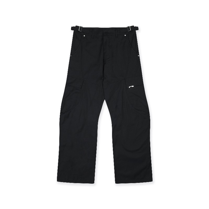 CURVED CARGO TROUSER [BLACK]